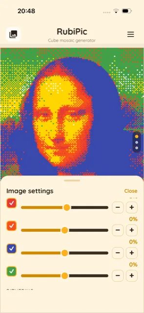 Brightness correction for individual colors